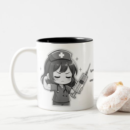 Original Chibi Nurse - Medical Power Zweifarbige Tasse (Mit Donut)