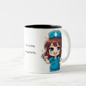 Original Chibi Nurse - Nursing Life Zweifarbige Tasse (VorderseiteRechts)