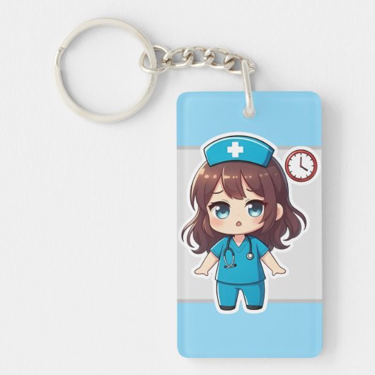 Original Chibi Nurse - Racing Against Time Schlüsselanhänger (Vorderseite)