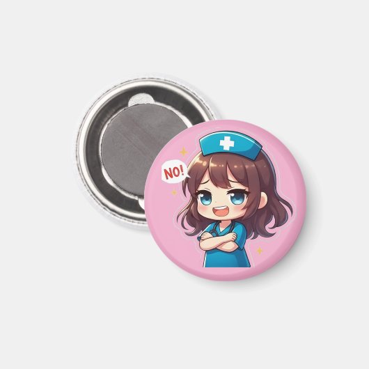 Original Chibi Nurse - Sassy Nursing Life Magnet (Vorderseite/Rückseite)