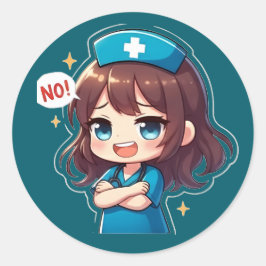 Original Chibi Nurse - Sassy Nursing Life Runder Aufkleber