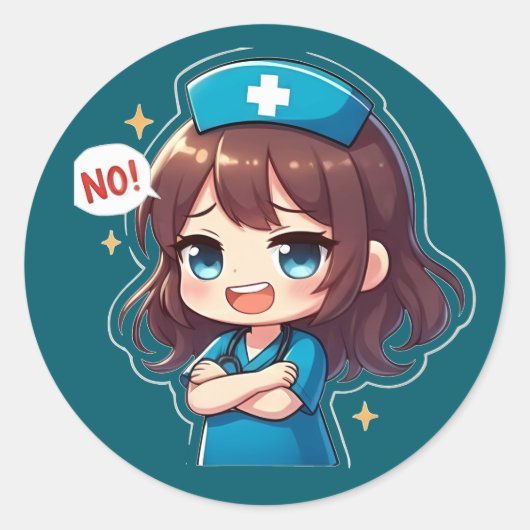 Original Chibi Nurse - Sassy Nursing Life Runder Aufkleber (Vorderseite)