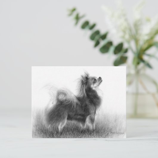 Original Chihuahua-Malerei Postkarte (Stehend Vorderseite)