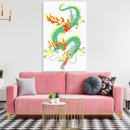 Original Chinesische Dragon-Leinwand Leinwanddruck (Insitu (Wohnzimmer))