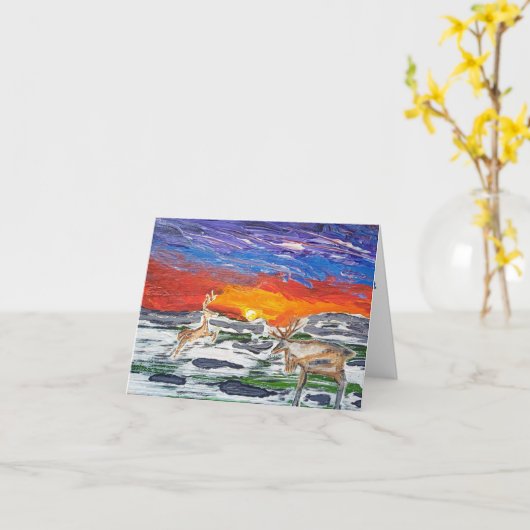 ORIGINAL CHRISTMAS ART KARTE (Gelbe Blume)