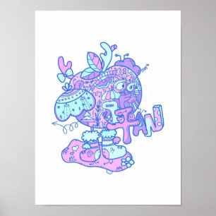 Original Christmas Eve Apple Prints Poster