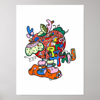 Original Christmas Eve Apple Prints Poster