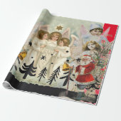 Original Collage Weihnachts-Engel Wrapping Paper Geschenkpapier (Ungerollt)