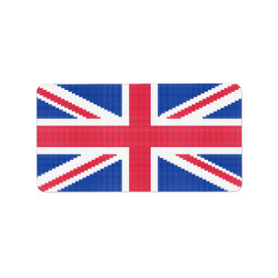 Original cross-stitch design Union Jack Adressaufkleber