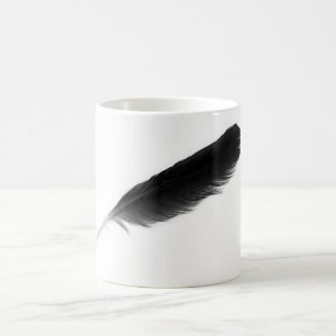 Original Cute Black Feather haben wir White Backgr Kaffeetasse