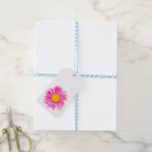 Original cute single PINK FLOWER blossom plant Geschenkanhänger