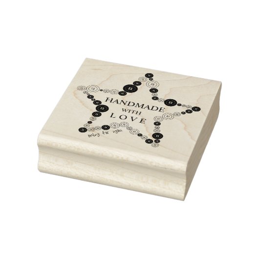 Original Cute Star of Buttons Handmade with Love Gummistempel (Stempel)