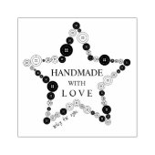 Original Cute Star of Buttons Handmade with Love Gummistempel (Prägung)