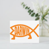 Original Darwin Fisch (Light Orange) Postkarte (Stehend Vorderseite)