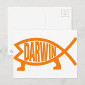 Original Darwin Fisch (Light Orange) Postkarte (Vorne/Hinten)