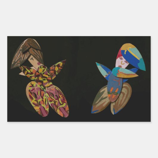 "Original Design"-Aufkleber "Teenie Brushes" Rechteckiger Aufkleber (Vorderseite)