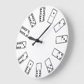 Original design black and white Domino symbols Große Wanduhr (Winkel)
