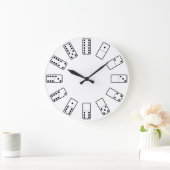 Original design black and white Domino symbols Große Wanduhr (Zuhause)