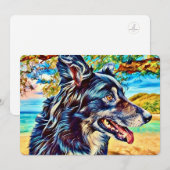 Original Design Border Collie Landschaft Dankeskarte (Vorne/Hinten)