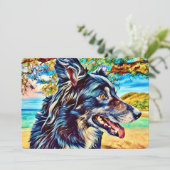 Original Design Border Collie Landschaft Dankeskarte (Stehend Vorderseite)