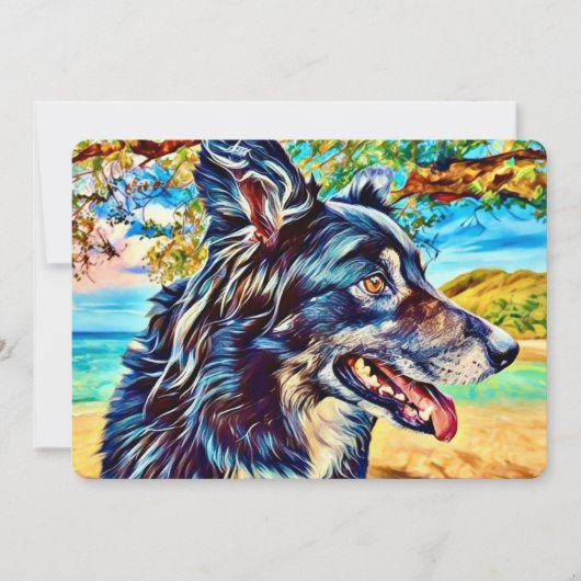 Original Design Border Collie Landschaft Dankeskarte (Vorderseite)
