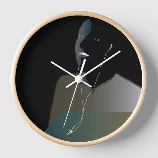 Original Digital Portrait Art Clock Uhr (Vorderseite)