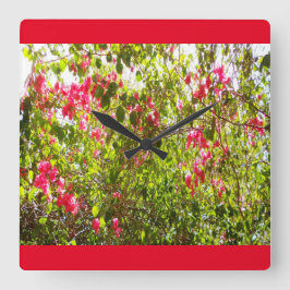 Original-Druckschrift für nordafrikanische Blume Quadratische Wanduhr