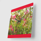 Original-Druckschrift für nordafrikanische Blume Quadratische Wanduhr (Winkel)