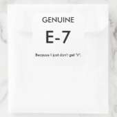 Original E-7-Joke-Stickers Quadratischer Aufkleber (Tasche)