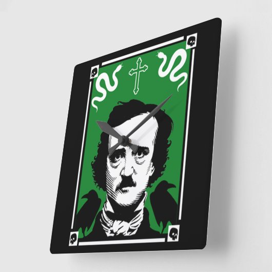 Original Edgar Allan Poe Quadratische Wanduhr (Winkel)