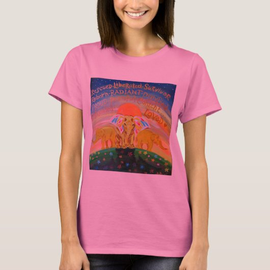 Original Ele-art auf rosa Farbtöne. T-Shirt (Vorderseite)