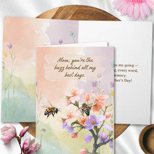 Original Elegant Greenery Floral Happy Mütter Tag Karte