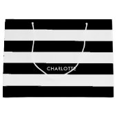 Original Elegantes Schwarz-Weiß-Muster Große Geschenktüte (Vorderseite)