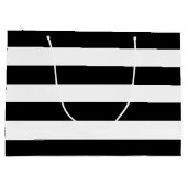 Original Elegantes Schwarz-Weiß-Muster Große Geschenktüte (Rückseite)