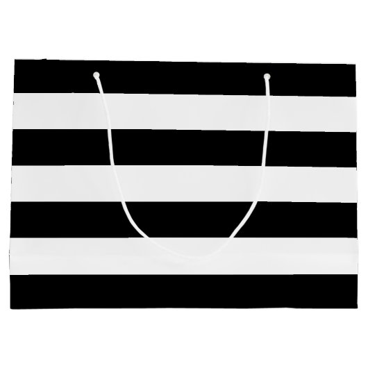 Original Elegantes Schwarz-Weiß-Muster Große Geschenktüte (Rückseite)