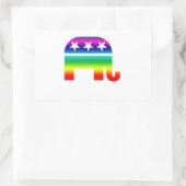 Original Elephant Rainbow Rechteckiger Aufkleber (Tasche)