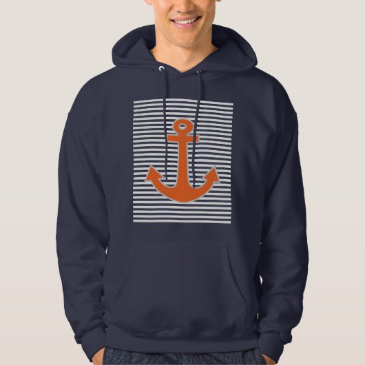 Original Embroidery Anchor Captain Nautical Hoodie (Vorderseite)