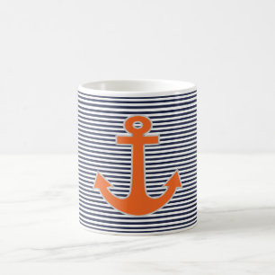 Original Embroidery Anchor Captain Nautical Kaffeetasse