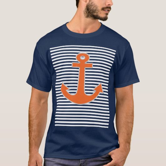 Original Embroidery Anchor Captain Nautical T-Shirt (Vorderseite)