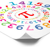 Original Farben Spirale der Ziffern Pi Nummer 3,14 Poster (Ecke)