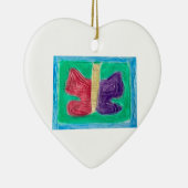 Original Farbenfrohe Schmetterling, junge Künstler Keramik Ornament (Rechts)