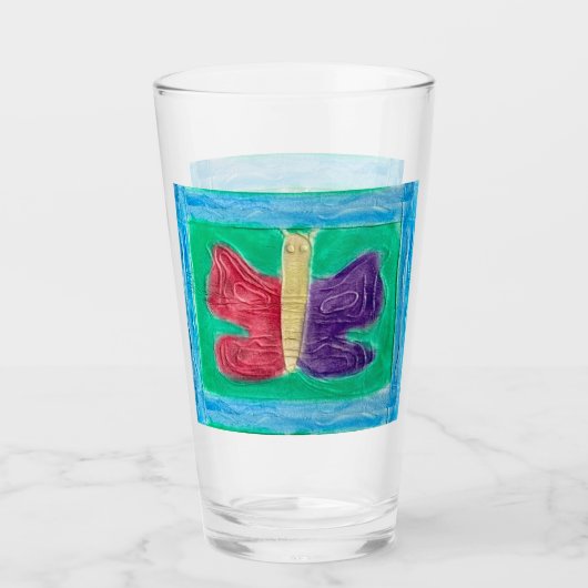 Original farbenfrohe Schmetterlinge | Zentrum | Glas (Vorderseite)