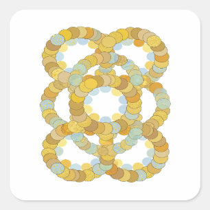 Original farbenfrohes GOLDEN CIRCLE KNOT Sticker M