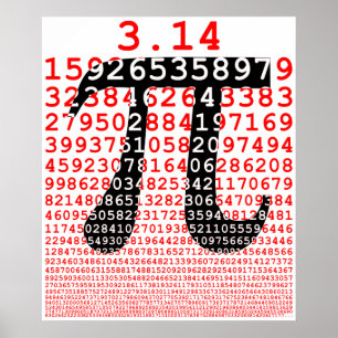 Original farbige Zahl pi Tag mathematisches Symbol Poster