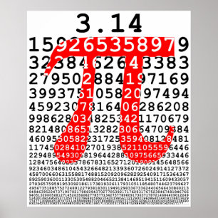 Original farbige Zahl pi Tag mathematisches Symbol Poster