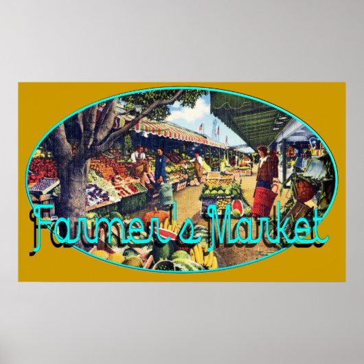 Original Farmer's Market, Hollywood, Kalifornien Poster (Vorne)
