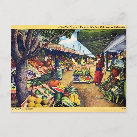 Original Farmer's Market, Hollywood, Kalifornien Postkarte (Vorderseite)