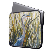 Original Fine Art Blue Heron im Unfall Laptopschutzhülle (Vorderseite Links)