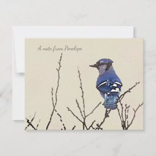 Original Fine Art Blue Jay für Vogelliebhaber Mitteilungskarte