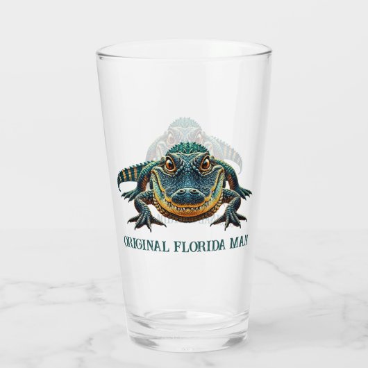 Original Florida Mann mit Alligator Glas (Rückseite)